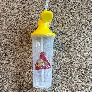 Cardinals Clear and Yellow Tumbler with Straw